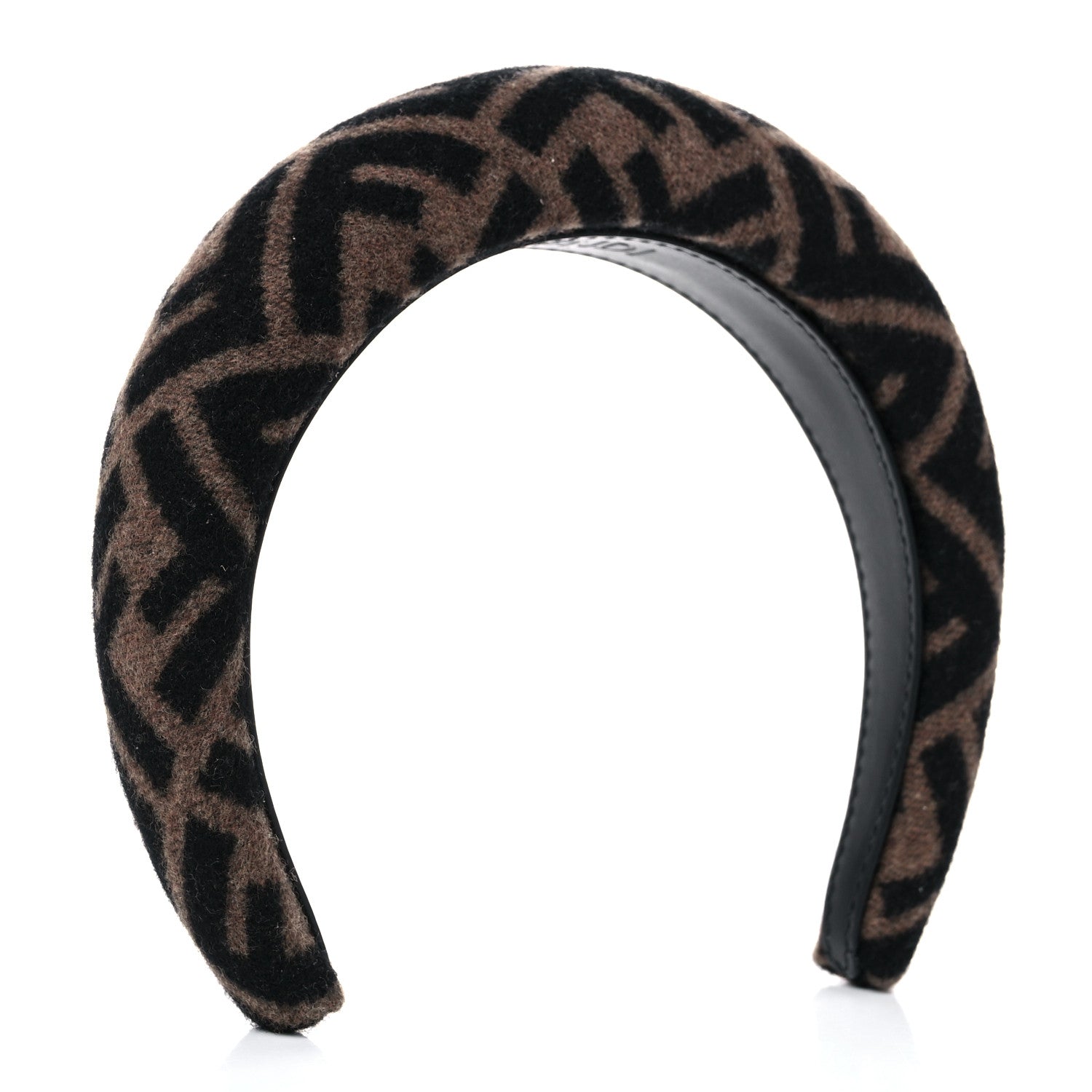 Fendi Wool Cashmere FF Logo Headband Tobacco 2 of 5