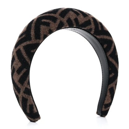 Fendi Wool Cashmere FF Logo Headband Tobacco 2 of 5