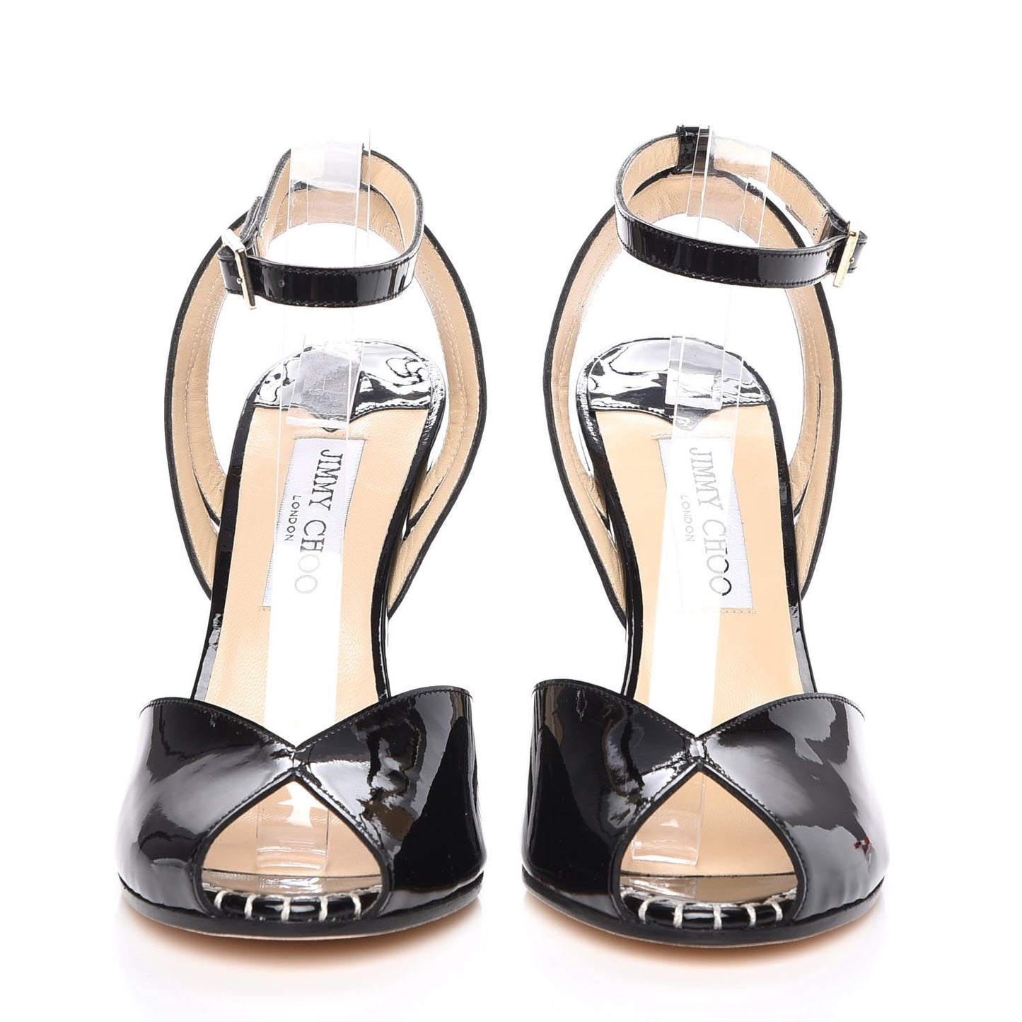 Patent Striped Damon 100 Wedge Sandals 37.5 Black White