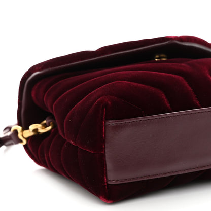 Saint Laurent Velvet Y Quilted Monogram Toy Loulou Crossbody Bag French Burgundy 9 of 10