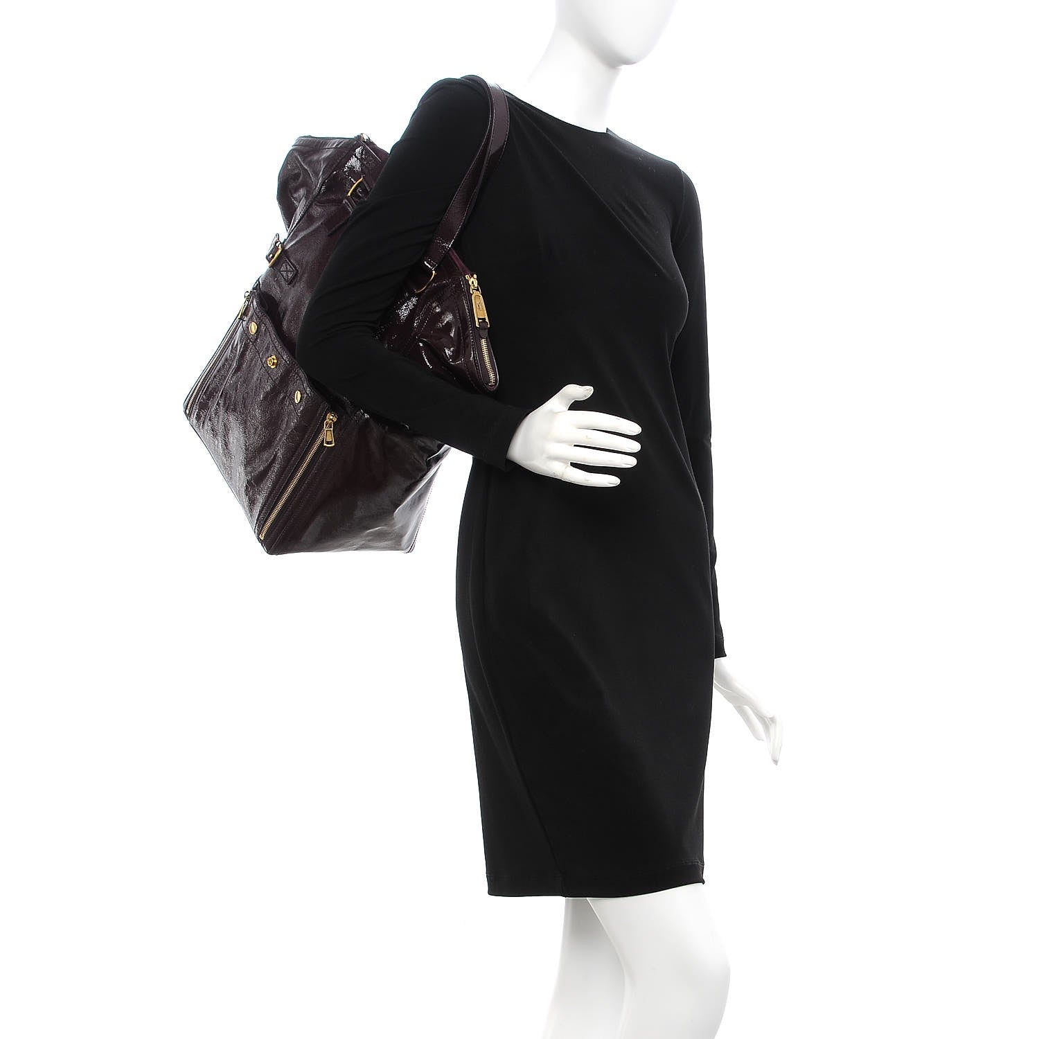 Saint Laurent Patent Calfskin Large Downtown Violet 2 of 10