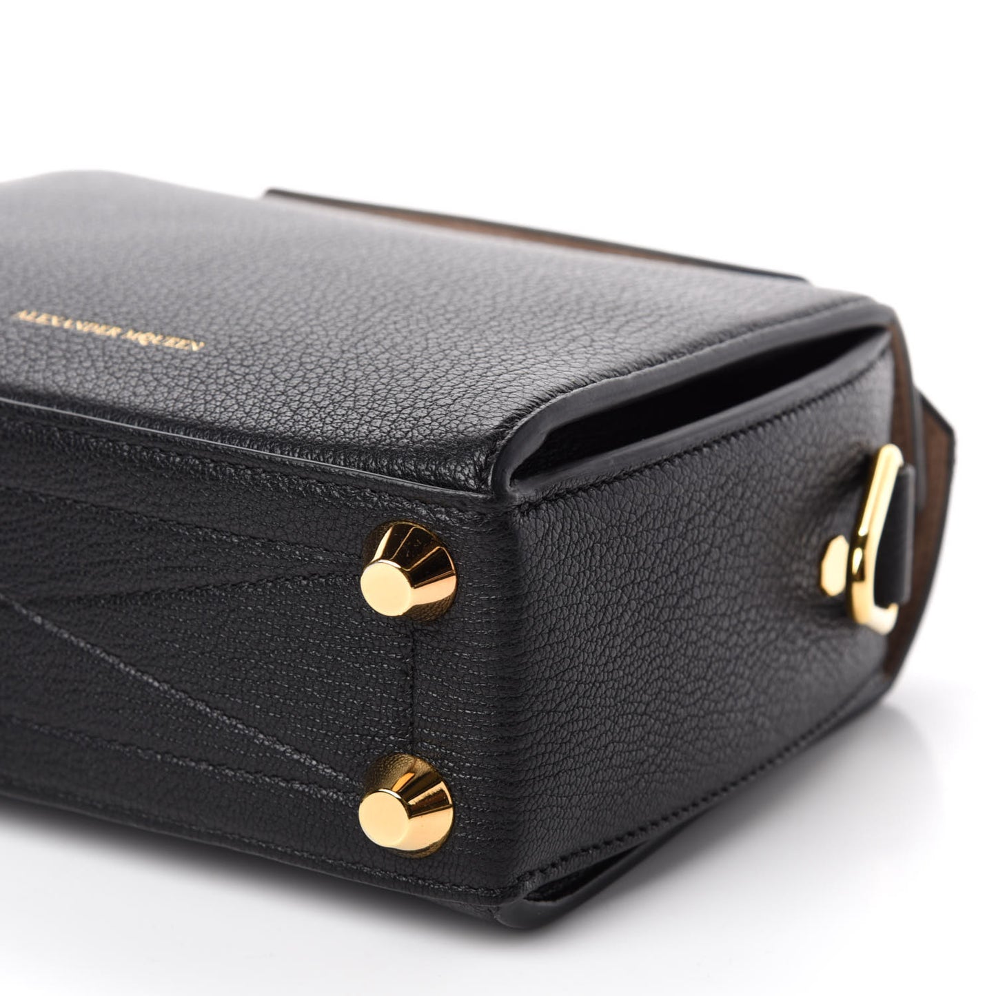 Fine Grain Goatskin Box Shoulder Bag 19 Black