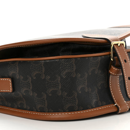 Celine Triomphe Canvas Medium Folco Bag Tan 8 of 12