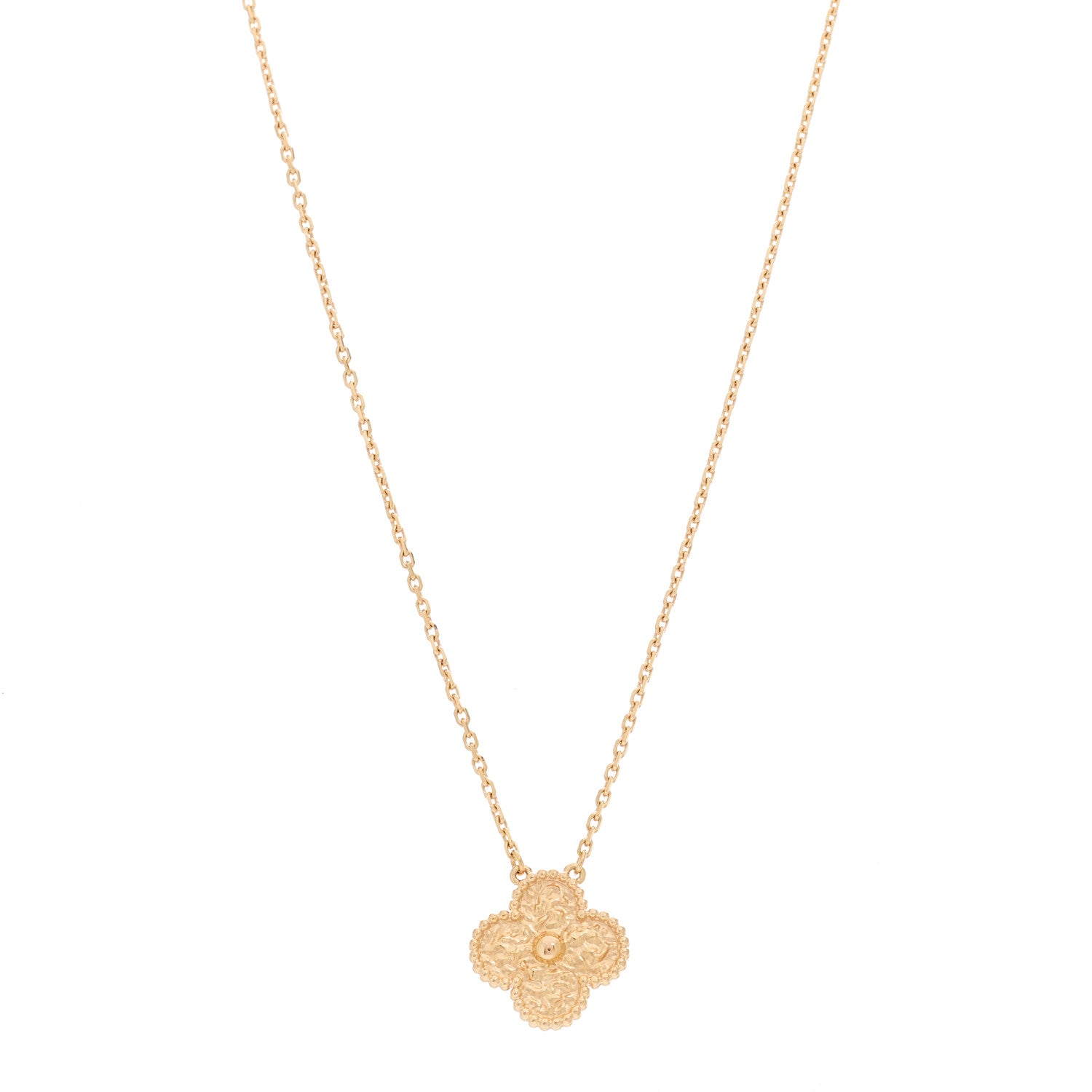 Van Cleef & Arpels 18K Rose Gold Vintage Alhambra Pendant Necklace 1 of 5