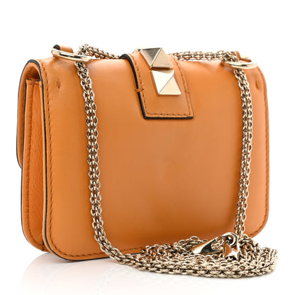 Valentino Garavani Vitello Mini Glam Lock Rockstud Flap Mandarin Sorbet 2 of 9
