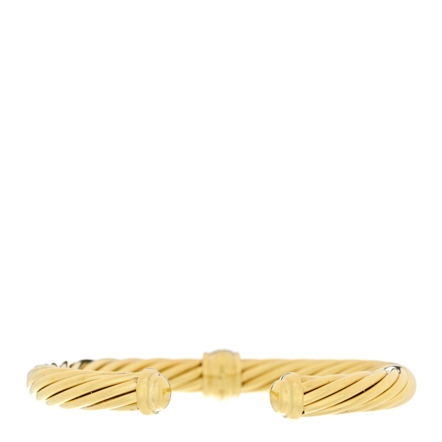David Yurman DAVID YURMAN 18K Yellow Gold Diamond 7mm Cable Classics Single Station Bracelet 2 of 3