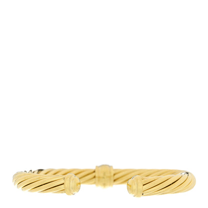 David Yurman DAVID YURMAN 18K Yellow Gold Diamond 7mm Cable Classics Single Station Bracelet 2 of 3