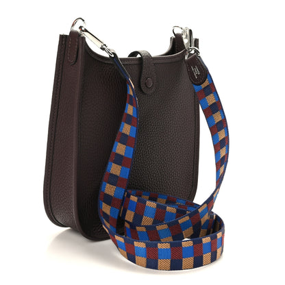 Hermes Taurillon Clemence Maxi Quadrille Evelyne TPM Rouge Sellier Bleu Bill Biscuit Rouge H 3 of 9