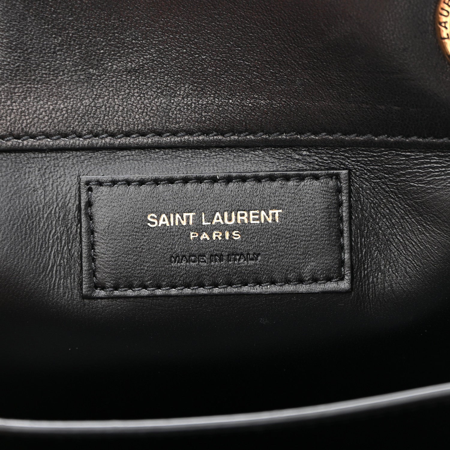 Saint Laurent Lambskin Quilted Le Maillon Square Crossbody Bag Black 7 of 10