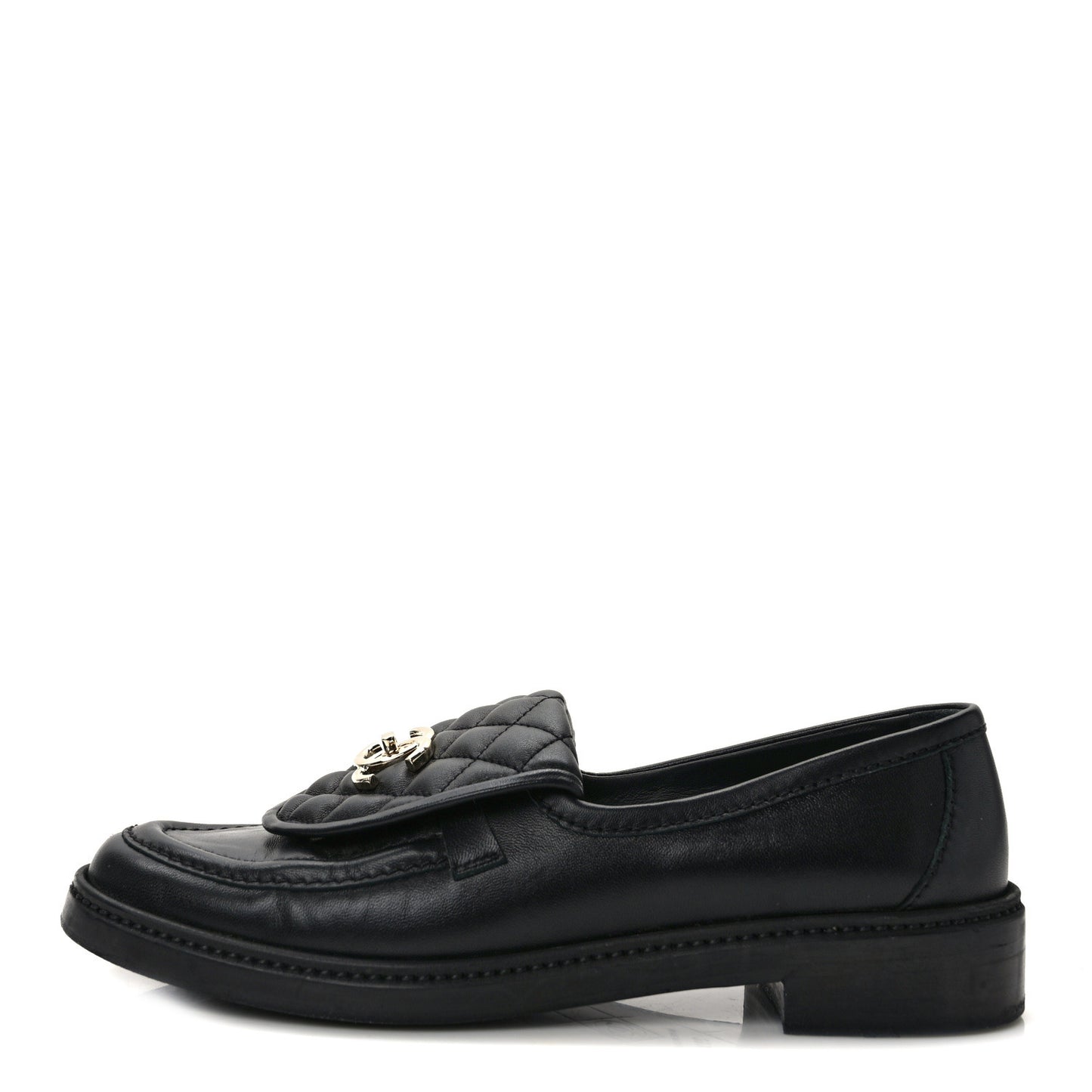 Lambskin Quilted CC Turnlock Loafers 39.5 Black