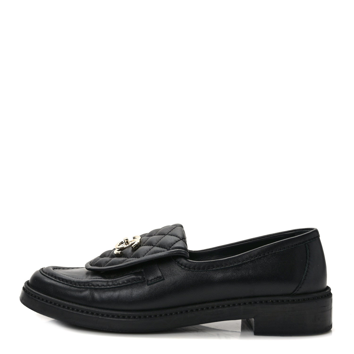 Chanel Lambskin Quilted CC Turnlock Loafers 39.5 Black 1 of 12