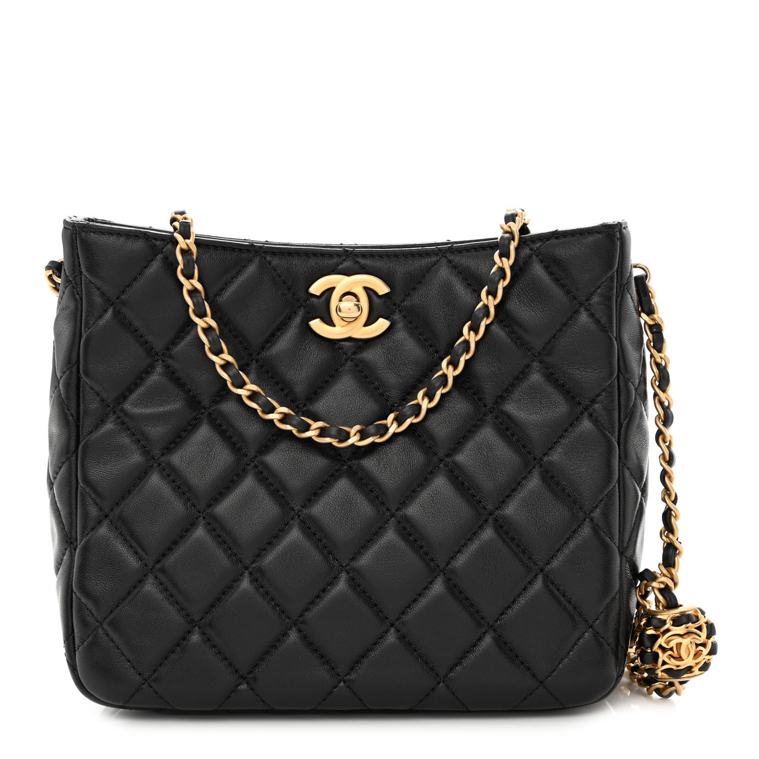 Chanel Lambskin Quilted Small Pearl Crush Hobo Black 1 of 10