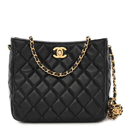 Chanel Lambskin Quilted Small Pearl Crush Hobo Black 1 of 10