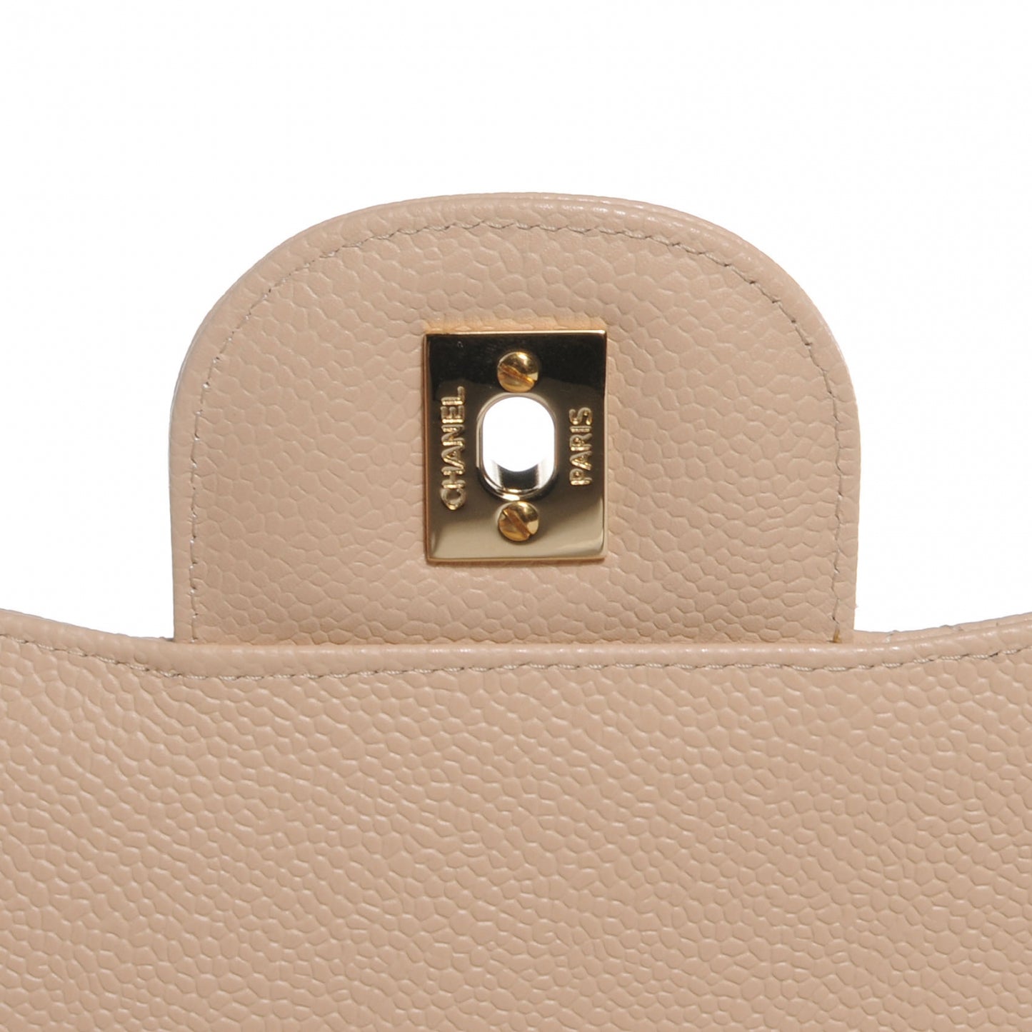 Caviar Jumbo Double Flap Beige Clair