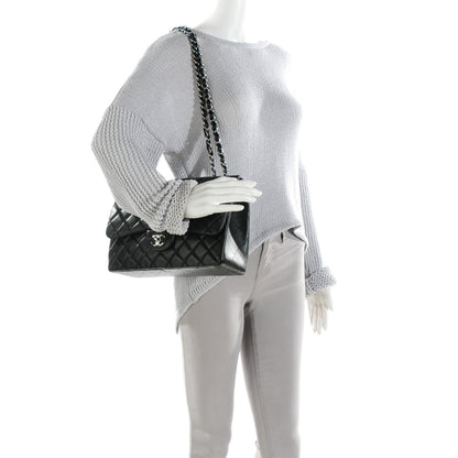 Chanel Lambskin Quilted Jumbo Single Flap Black 2 of 9