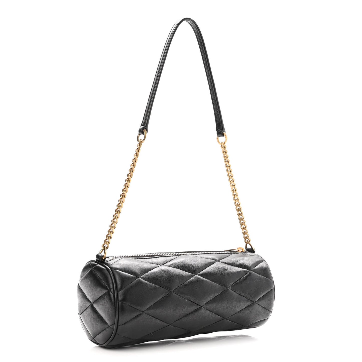 Lambskin Monogram Mini Sade Tube Bag Black