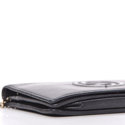 Gucci Pebbled Calfskin Soho Wallet on Chain Black 6 of 9