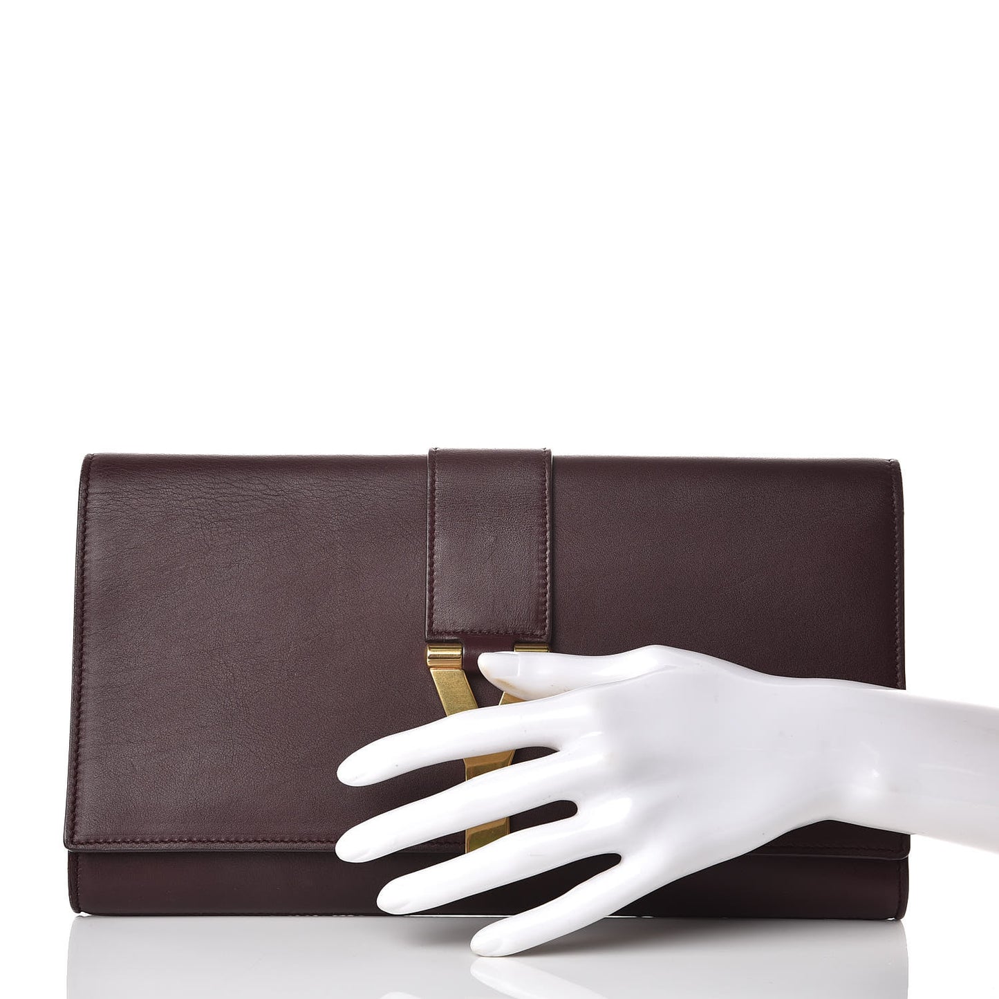 Calfskin Classic Y Ligne Clutch Bordeaux