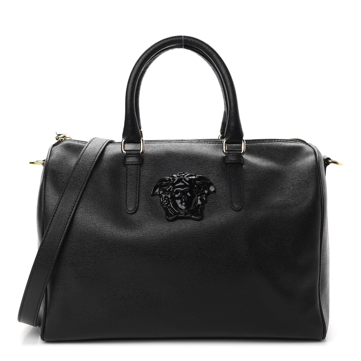 Saffiano Calfskin Palazzo Duffle Bag Black