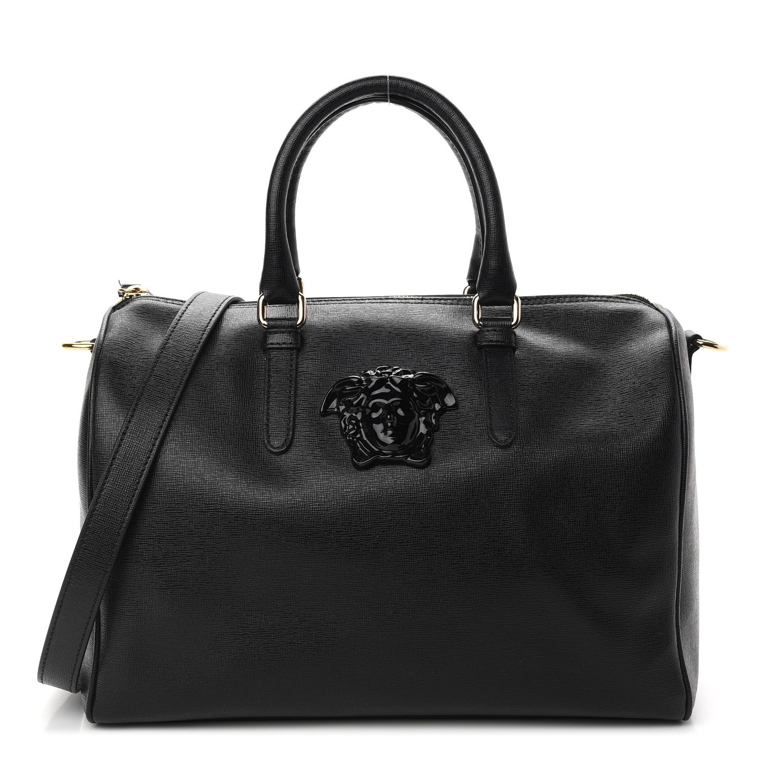 Versace Saffiano Calfskin Palazzo Duffle Bag Black 1 of 10
