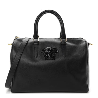 Versace Saffiano Calfskin Palazzo Duffle Bag Black 1 of 10