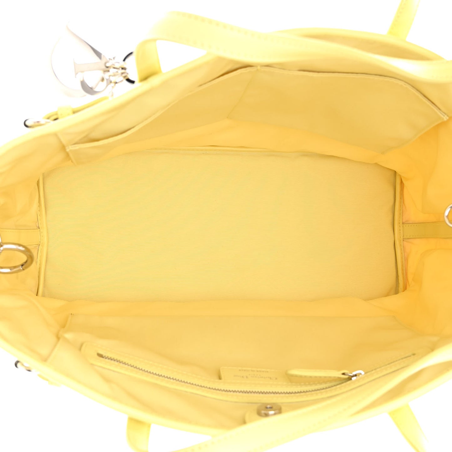 Coated Canvas Cannage Medium Panarea Tote Light Yellow