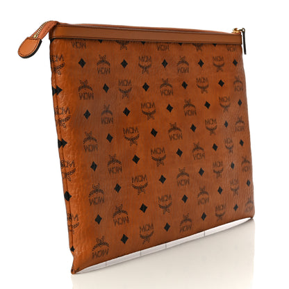 MCM Visetos Large Zip Pouch Cognac 3 of 10