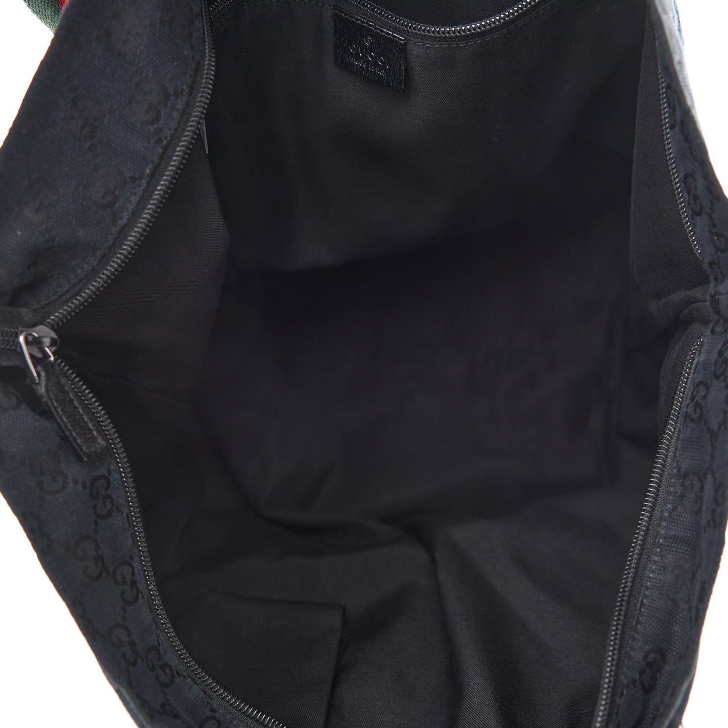 GG Monogram Large Web Handle Bucket Tote Black