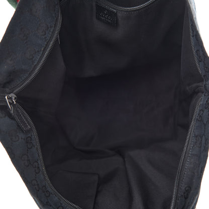 Gucci GG Monogram Large Web Handle Bucket Tote Black 5 of 9