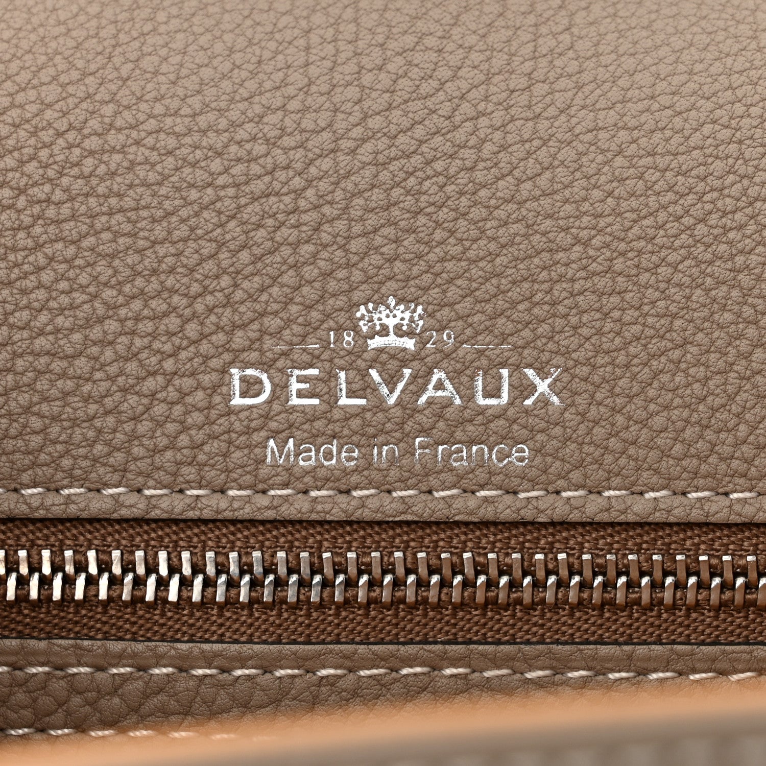 Delvaux Crispy Calfskin MM Tempete Satchel Tourterelle 7 of 11