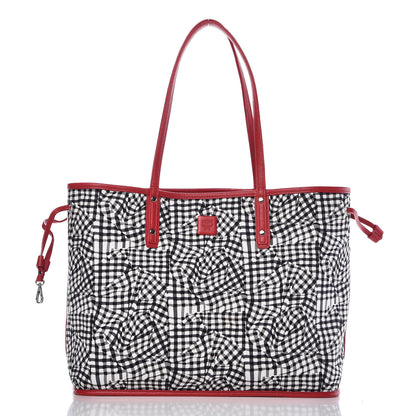 MCM Visetos Medium Liz Reversible Shopper Tote Ruby Red 4 of 11