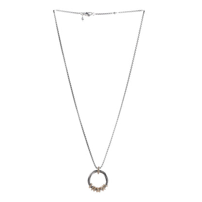 David Yurman Sterling Silver 18K Yellow Gold Diamond Helena Necklace 3 of 16