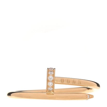 Cartier 18K Yellow Gold Diamond Small Juste Un Clou Ring 59 8.75 1 of 5