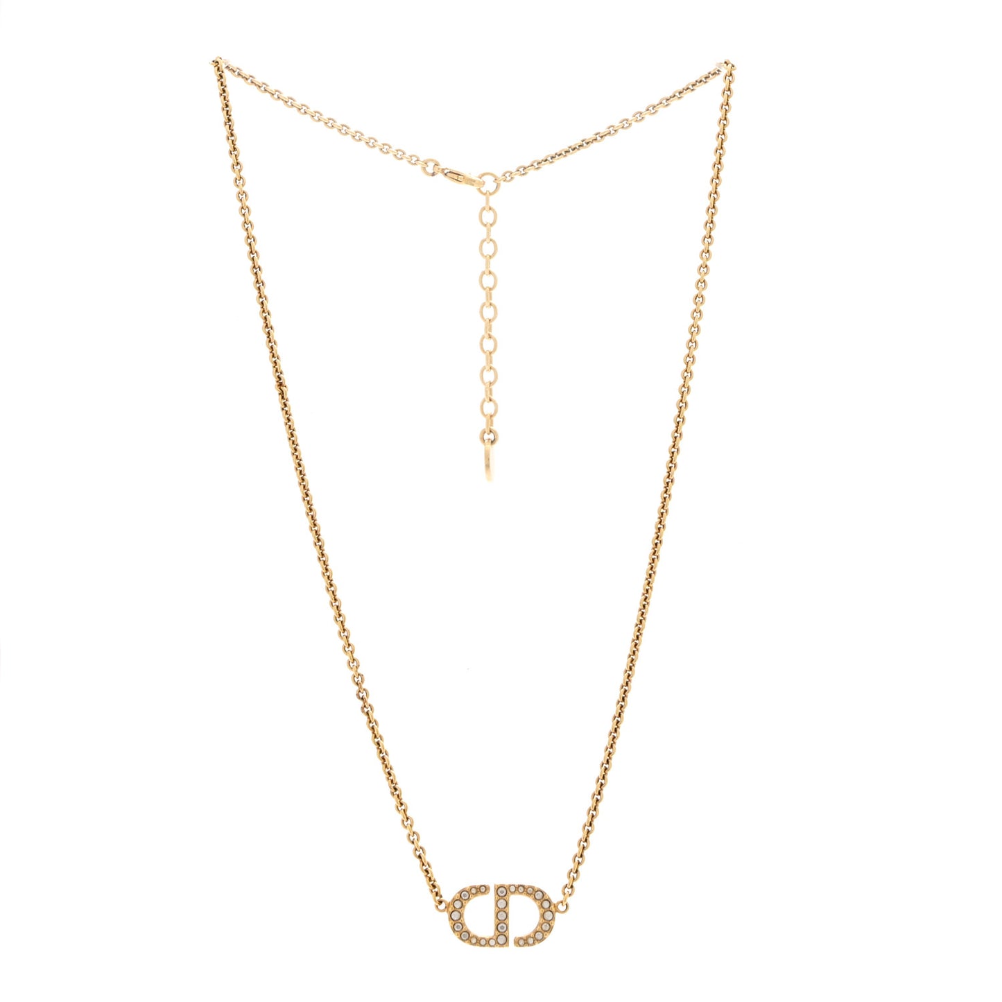 Metal Crystal Clair D Lune Necklace Gold