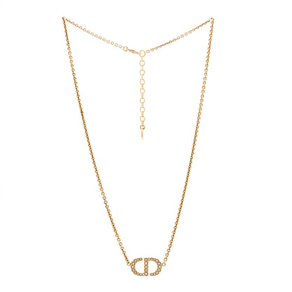 Christian Dior Metal Crystal Clair D Lune Necklace Gold 3 of 7