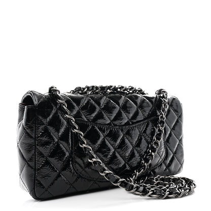 Chanel Crinkled Patent Quilted East West Flap Black 2 of 10
