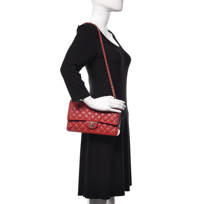 Chanel Caviar Quilted Medium Double Flap Red 2 of 10
