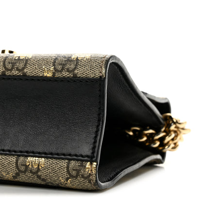 Gucci GG Supreme Monogram Bees Small Padlock Shoulder Bag Black 10 of 14
