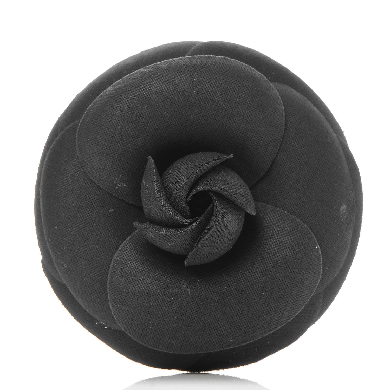 Chanel Silk Taffeta Camellia Brooch Pin Black 1 of 5