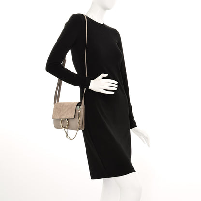 Chloe Suede Calfskin Small Faye Shoulder Bag Motty Grey 2 of 7