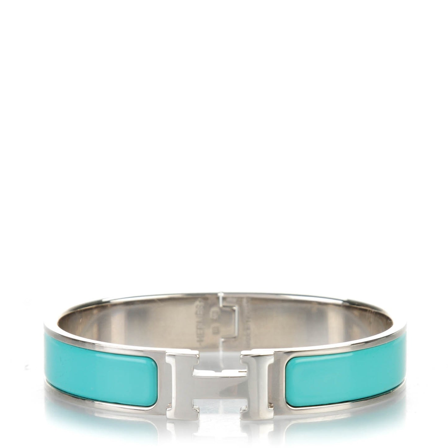 Enamel Narrow Clic Clac H Bracelet GM Bleu Atoll