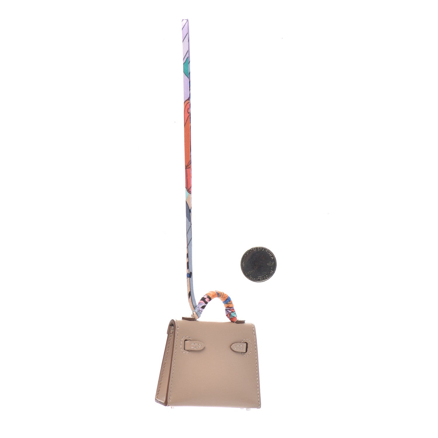 Hermes Tadelakt Mini Kelly Twilly Bag Charm Argile 2 of 5