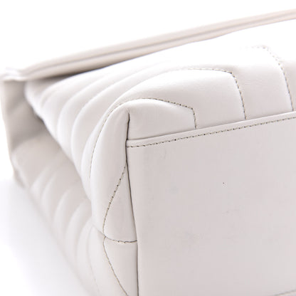 Saint Laurent Calfskin Y Quilted Monogram Medium Loulou Chain Satchel White 11 of 12