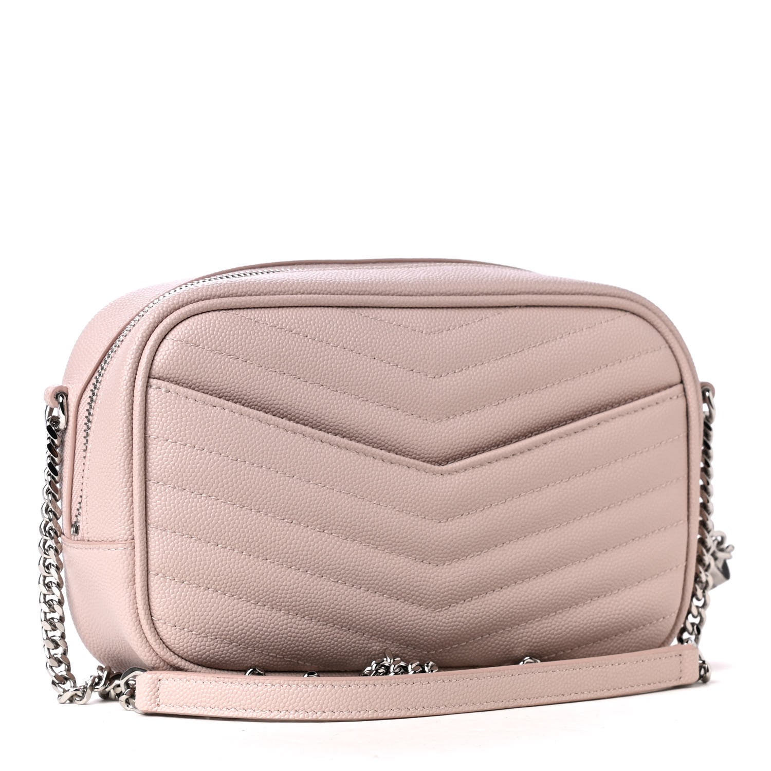 Saint Laurent Grain De Poudre Matelasse Monogram Mini Lou Camera Bag Marble Pink 2 of 4
