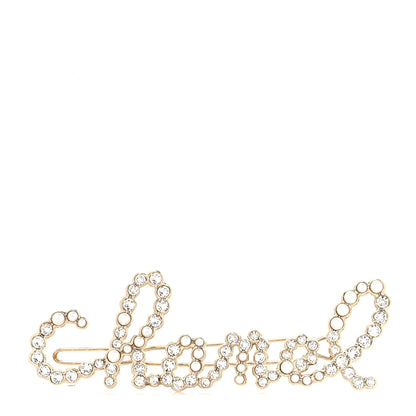 Chanel Metal Glass Swirling Pearls Hair Clip Gold 1 of 3