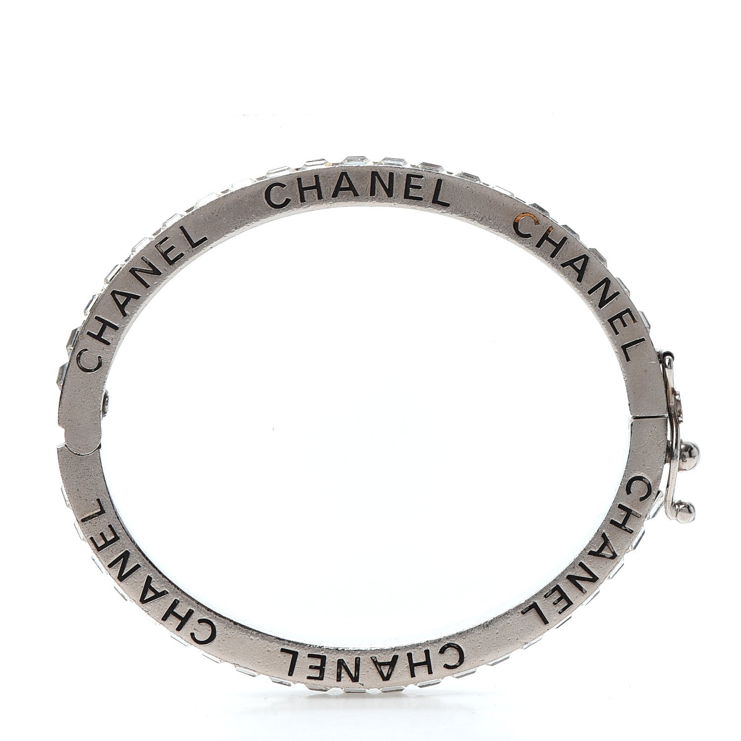 Chanel Crystal Logo Bracelet Silver 6 of 6