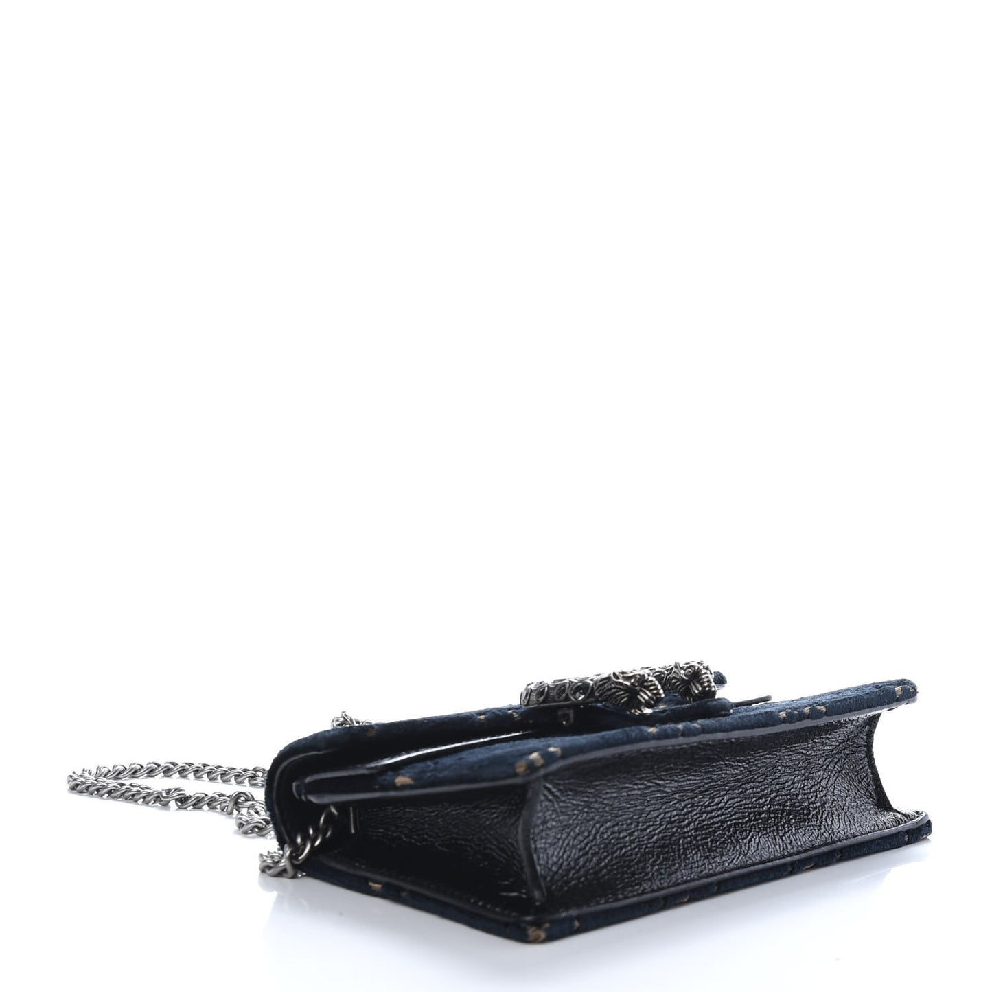 Velvet GG Monogram Super Mini Dionysus Shoulder Bag Blue Beige Black