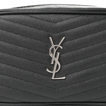 Saint Laurent Grain De Poudre Matelasse Monogram Mini Lou Camera Bag Black 10 of 11