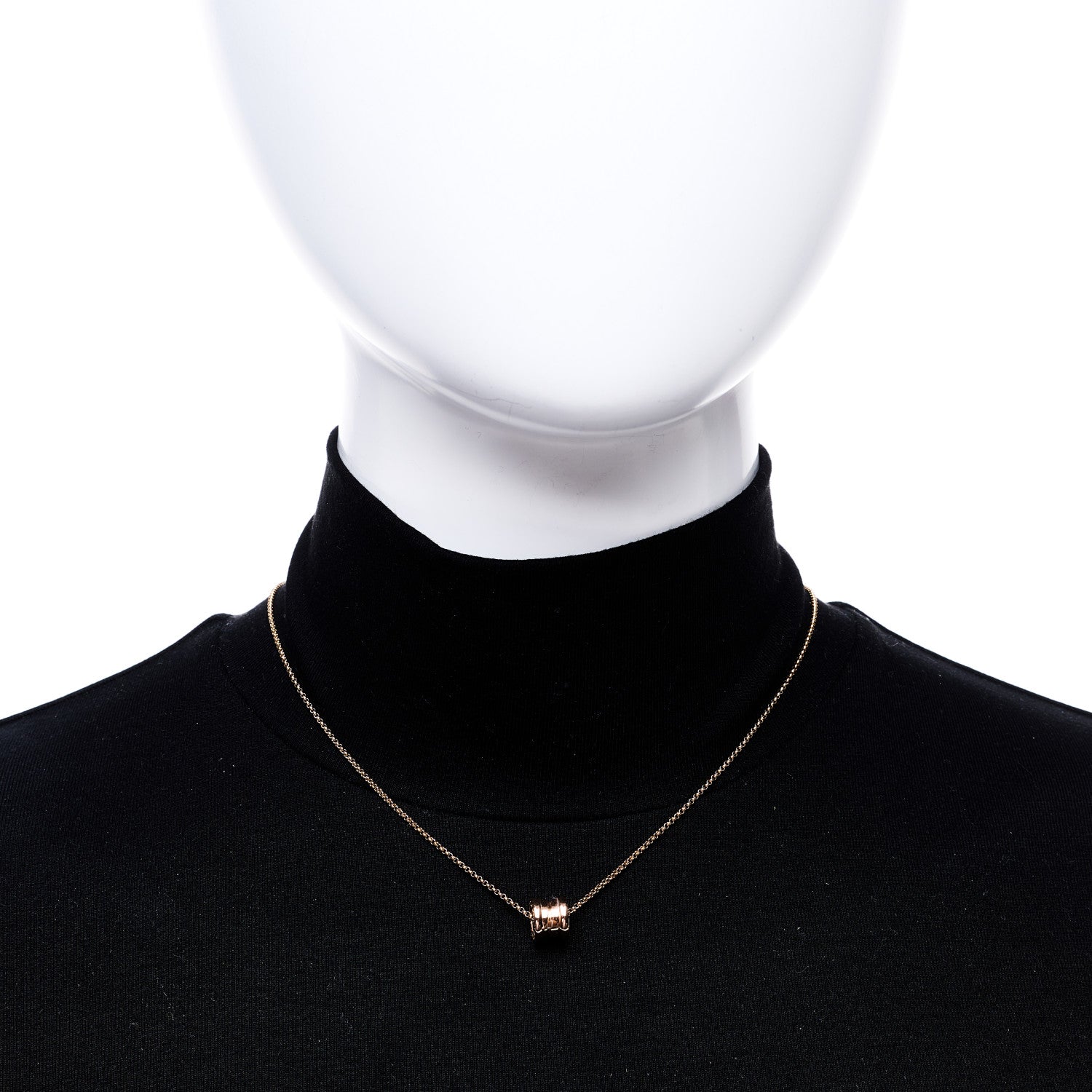 Bulgari 18K Rose Gold Mini B.Zero1 Pendant Necklace 2 of 7