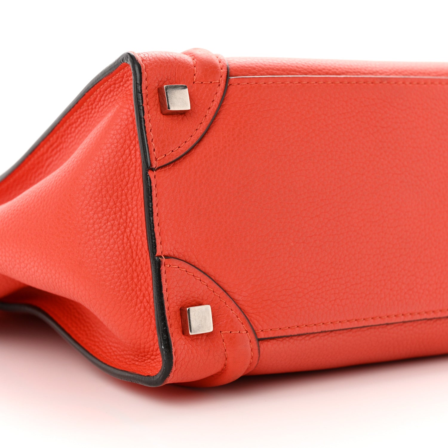 Celine Drummed Calfskin Micro Luggage Vermillion 8 of 15